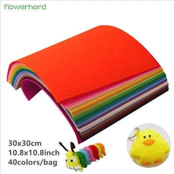 

30*30cm/11.8*11.8inch 40color DIY Wool Felt Sheets Fabric Polyester Cloth Felt Needlework Sewing Cloth Handmade Dolls Craft
