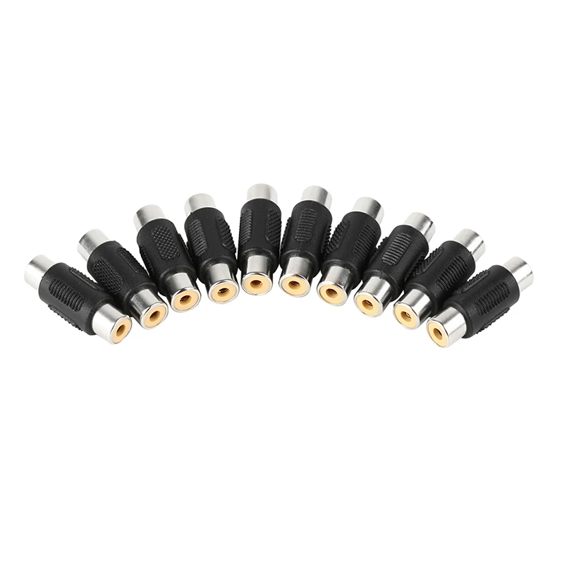 Gakaki 10Pcs Rca Female To Rca Female Audio Video Cable Connector Adapter Plug For Cctv Camera Security System Led Bnc Connector Gakaki 10Pcs Rca Female To Rca Female Audio Video Cable Connector Adapter Plug For Cctv Camera Security System Led Bnc Connector
