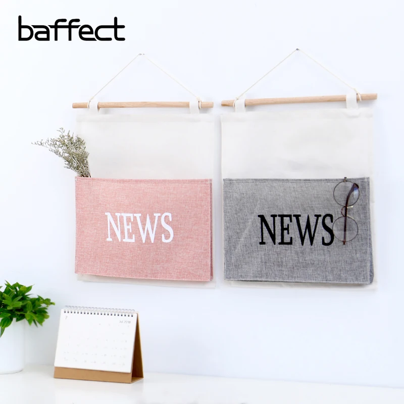 

Wall Hanging Storage Bag Magazine Newspaper Organizer Toys Container Home Decor Pocket Pouch Cotton Linen Door Hanging Bag Pouch