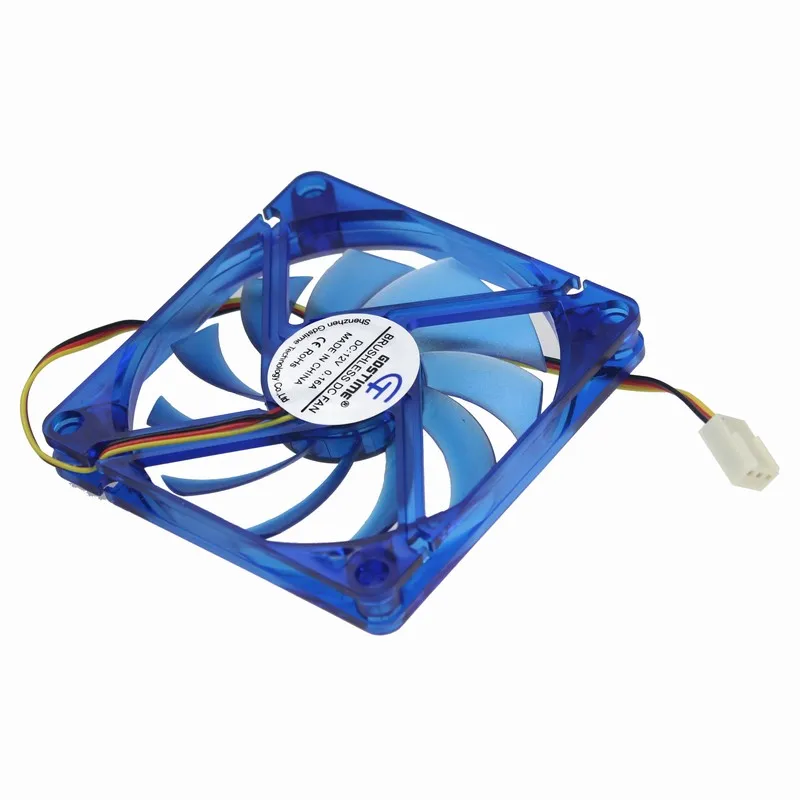 

Gdstime 1 Piece 3Pin 80mm x 10mm 12V Blue Blade DC Burshless Cooling Fan 80x80x10mm 8010 8cm
