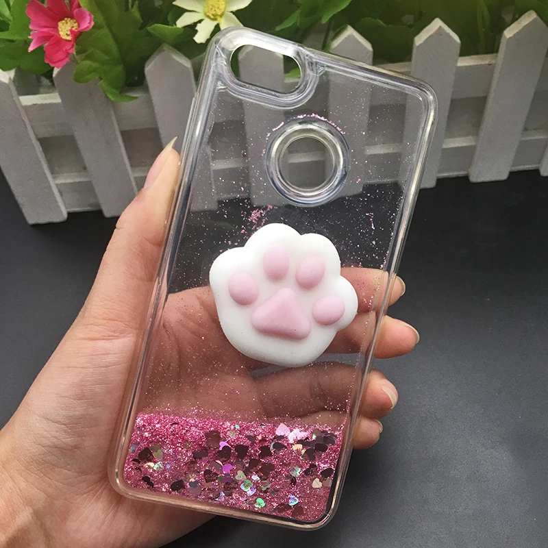 3d Squishy Cat Case For Huawei P8 P9 Lite 2017 Phone Case Liquid Glitter Paillette Sand Quicksand soft Honor 8 LITE Back Cover (17)