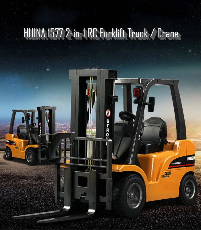 HuiNa Toys RC Car Forklift Truck 8 Channel 2.4G 110 RC Excavator C (1)