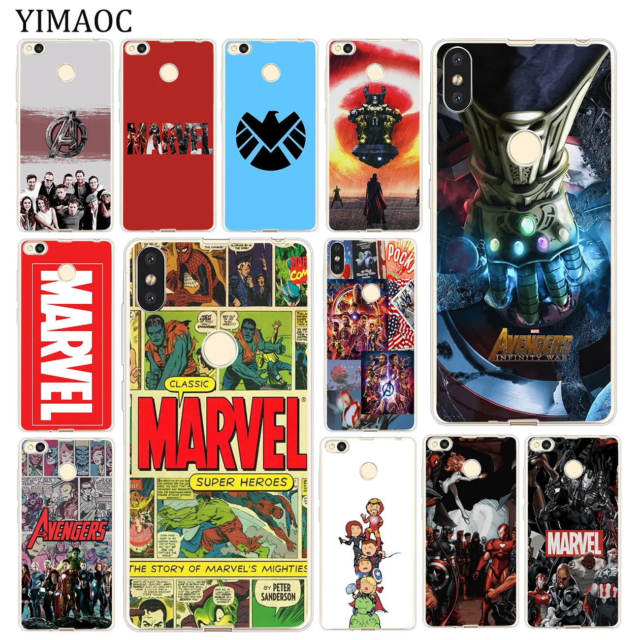 

YIMAOC Marvel's The Avengers Marvel Soft Case for Xiaomi MI Redmi S2 6A 4A Note 7 5 6 Pro Plus 5A Prime 4 4X Cover