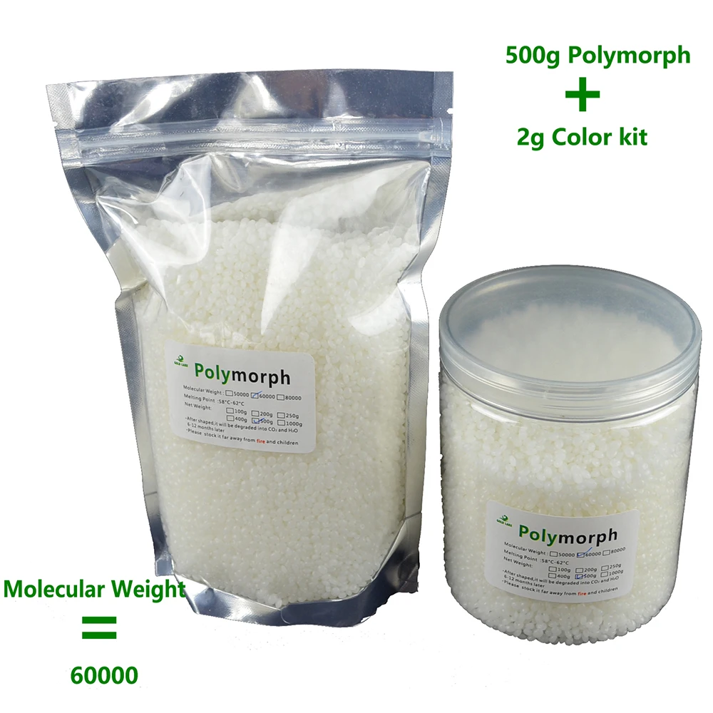 500g PCL 2g color pigments Plastimake Shape Shifter Thing Polymorph Instamorph Moldable Plastic Thermoplastic for molding