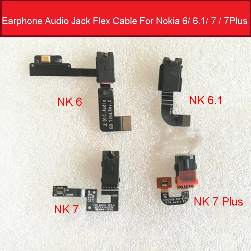 Оригинальные наушники аудио разъем гибкий кабель для Nokia 6 6,1 7 7 Plus TA-1000 TA-1003 разъем для наушников гибкий кабель, сменные детали