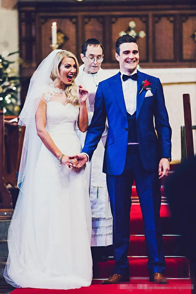 Groom Suit Royal Blue Mens Wedding Tuxedos Custom Made One On Groom Suit Royal Blue Mens Wedding Tuxedos Custom Made One On Groomsmen Suits Coat Pants Vest In From Men S Clothing