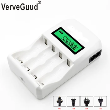 

VerveGuud 4Slots LCD Display Intelligent aa/aaa Battery Charger For 1.2V AA/AAA NI-CD NiCd NI-MH NiMh Rechargeable Batteries