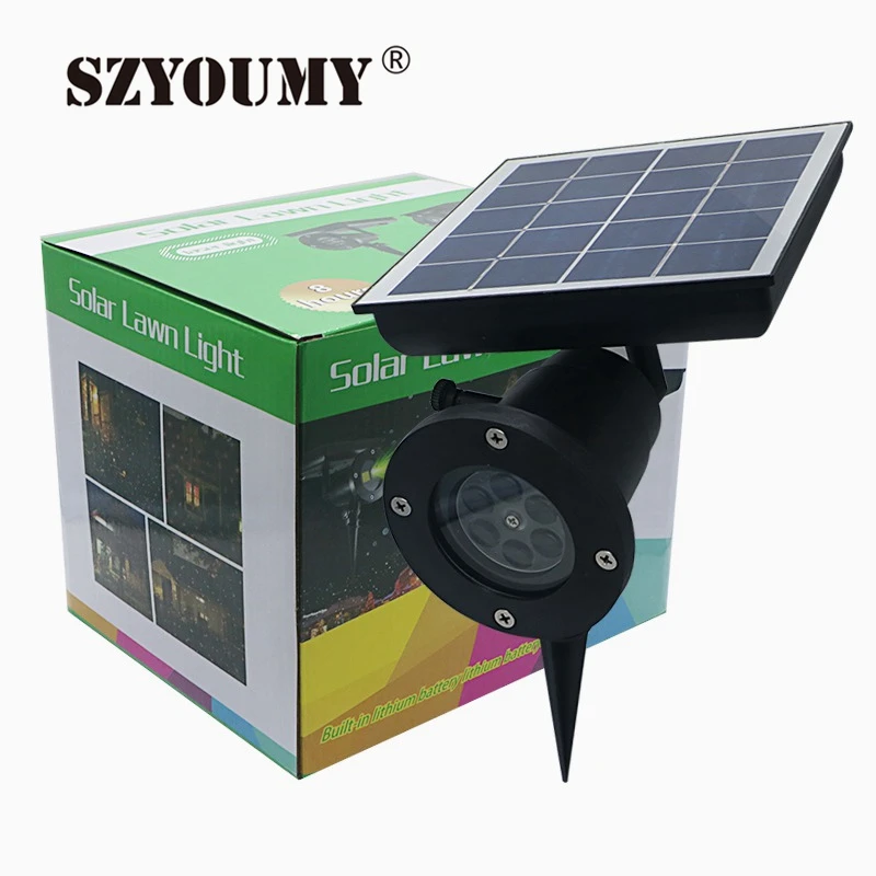 

SZYOUMY New Christmas Light 12 Patterns Solar Snowflake Lights Solar Landscape Projector Laser Light Waterproof for Party Xmas