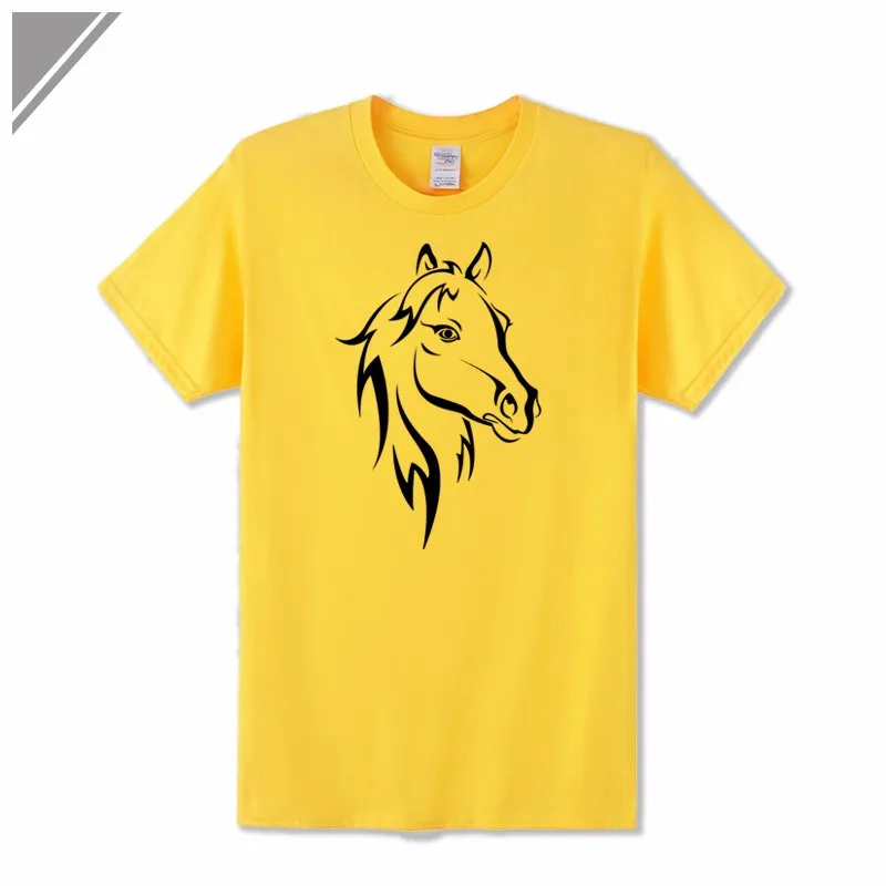 KOLVONANIG 2018 Fashion T Shirt Men Short Sleeve O-neck Cotton Hip Hop Mens Tee Shirts Animal Horse Printed T-Shirts Tshirts Top 10
