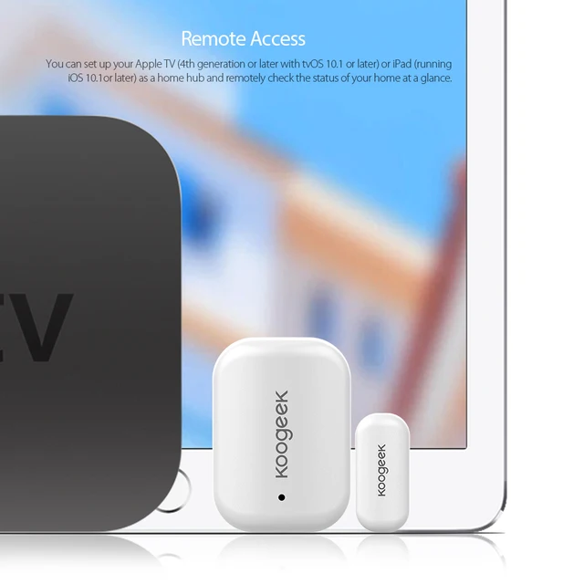 Original Koogeek Wireless Door Window Sensor Magnet Detector Work with Apple HomeKit No Hub Required Replaceable Battery