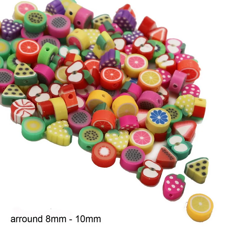 25 шт./лот, очаровательные разноцветные Полимерная глина Fimo, бусины-разделители для самостоятельного украшения ювелирных изделий, аксессуары - Цвет: approx 8mm