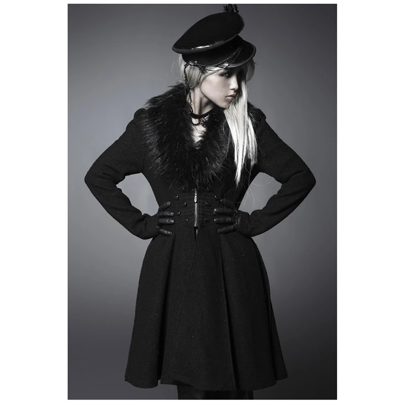 Las New Black Gothic Military Jacquard Steampunk Fl Brocade Male Steampunk Gothic Trench Leather Coat Costume Uk For