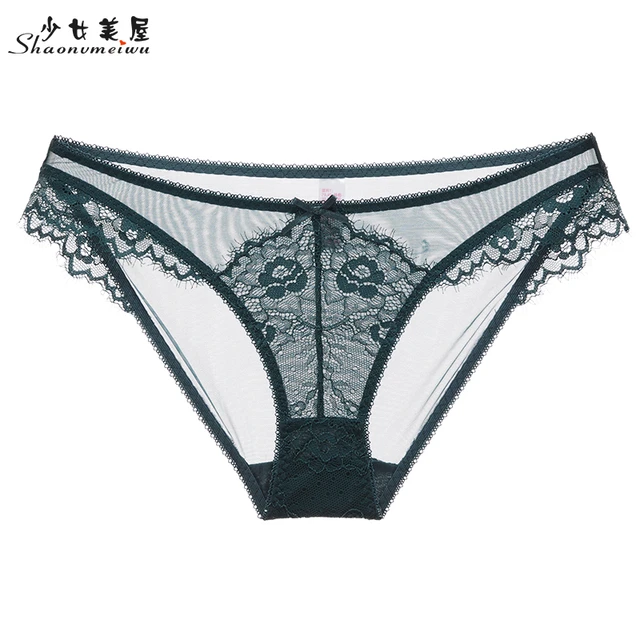 Sexy Transparent Lace Women Low Waist Panties