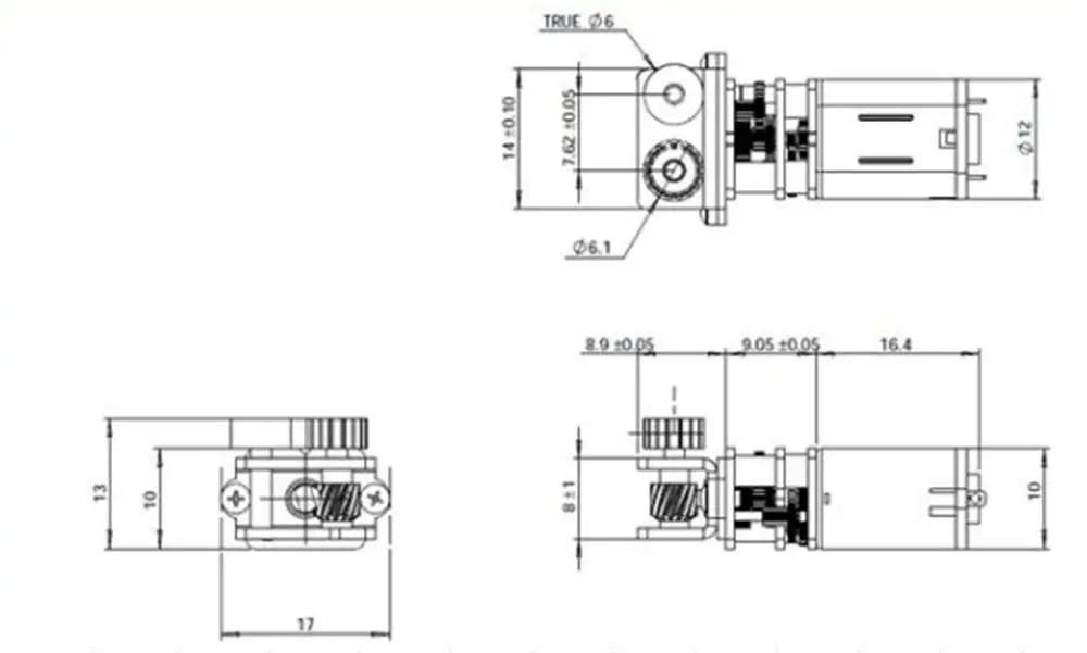 Right Angle Output Metal Gear Motor