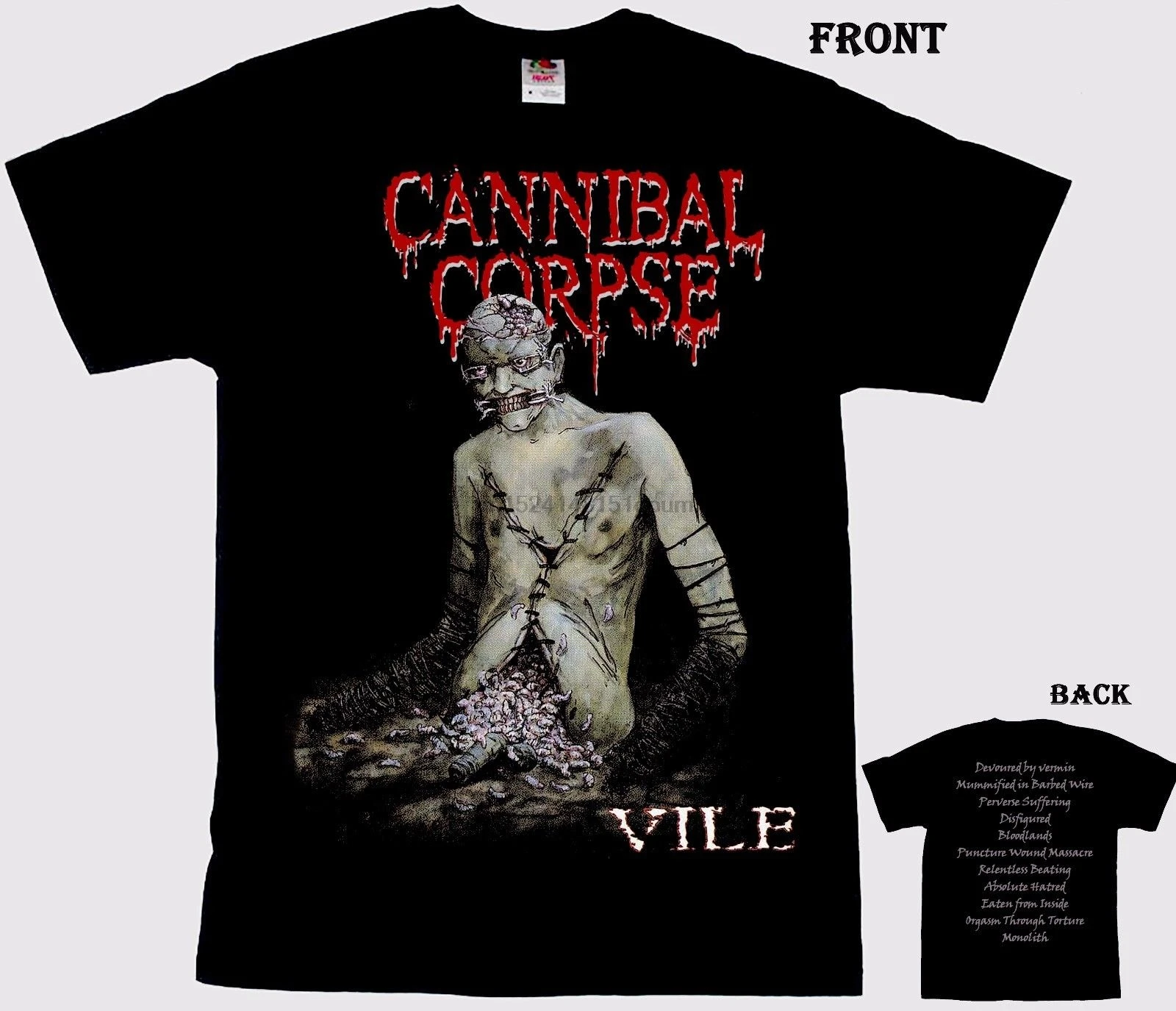 

CANNIBAL CORPSE- Vile- death metal band-Tshirt-sizesS to Men Summer Style