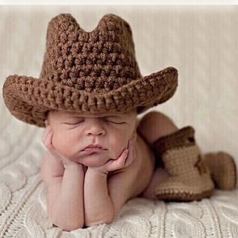 

Fashion Baby Girl Boy Photo Costumes Clothes Newborn Pictures Clothing Jazz Hat Shoes Outfits Hand Knitting