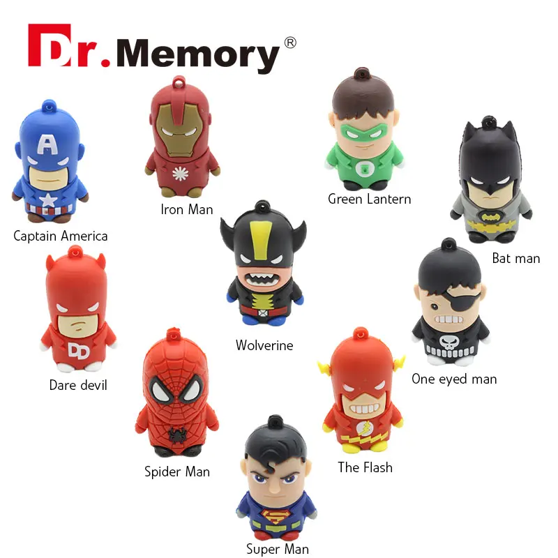 

Funny USB Flash Drives 8GB Super Hero Pirate Cartoon Pendrives 32GB Personalized High Speed 4GB 16GB Memory Stick Creative Gifts
