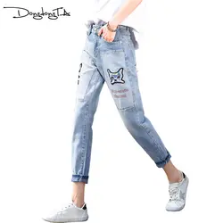 Высокая талия для женщин джинсы для DONGDONGTA 2019 новые ботильоны Длина Джинсовые штаны Feminino YMER-52-9991 плюс размеры летние женские