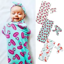 Для новорожденных мальчиков и девочек муслин для завёртывания для пеленания пеленать одеяло для сна+ повязка на голову
