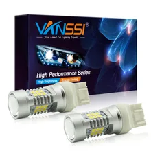VANSSI 2 шт. T20 7440 W21W 7441 7443 7444 W21/5 Вт Светодиодный светильник для Лада, супер яркий белый Янтарный DC12-24V