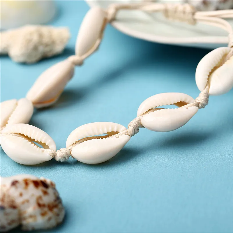 Handmade Braided Adjustable Hemp Macrame Shell Bracelet Boho Ocean Beach Cowrie Seashell Charm Bracelets for Women Shell Jewelry