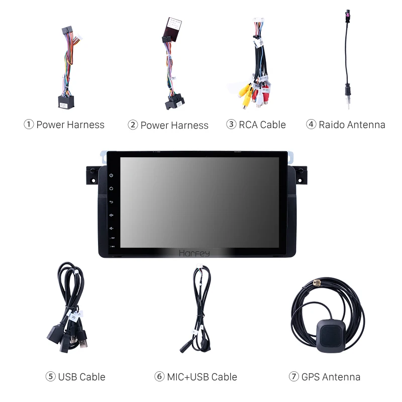 Perfect Harfey Android 8.0 9"Car multimedia player GPS navigation For BMW 3 Series M3 E46 316i 318i 320i 323i 325i support Bluetooth 3