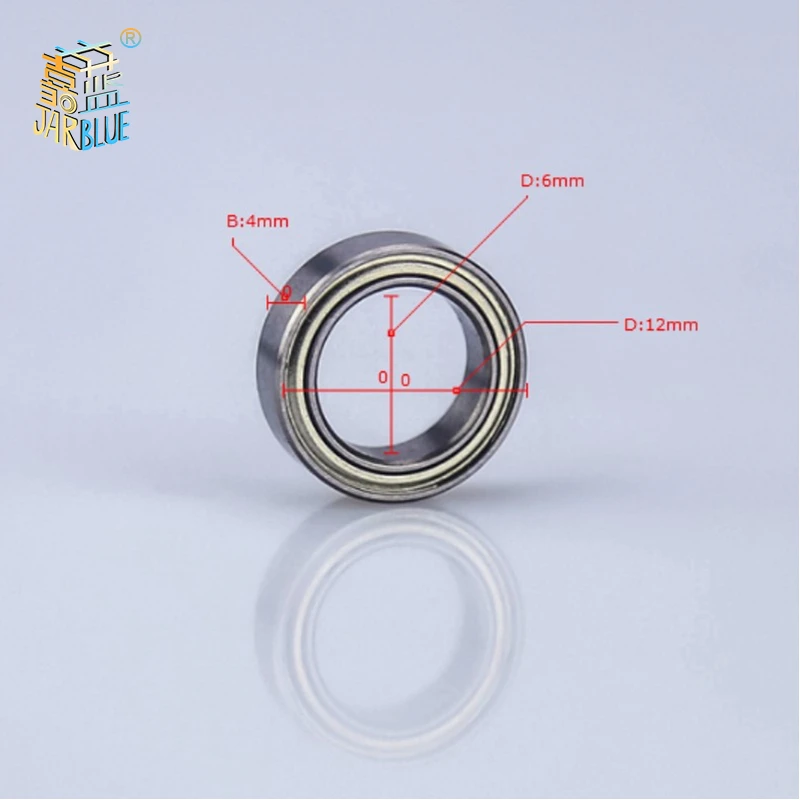 10pcs/lot Deep Groove Ball Miniature Mini Bearings Mr126-zz MR126 RS BLACK MR126RS BLUE 6*12*4mm 6*12*4 Bearing Steel Material