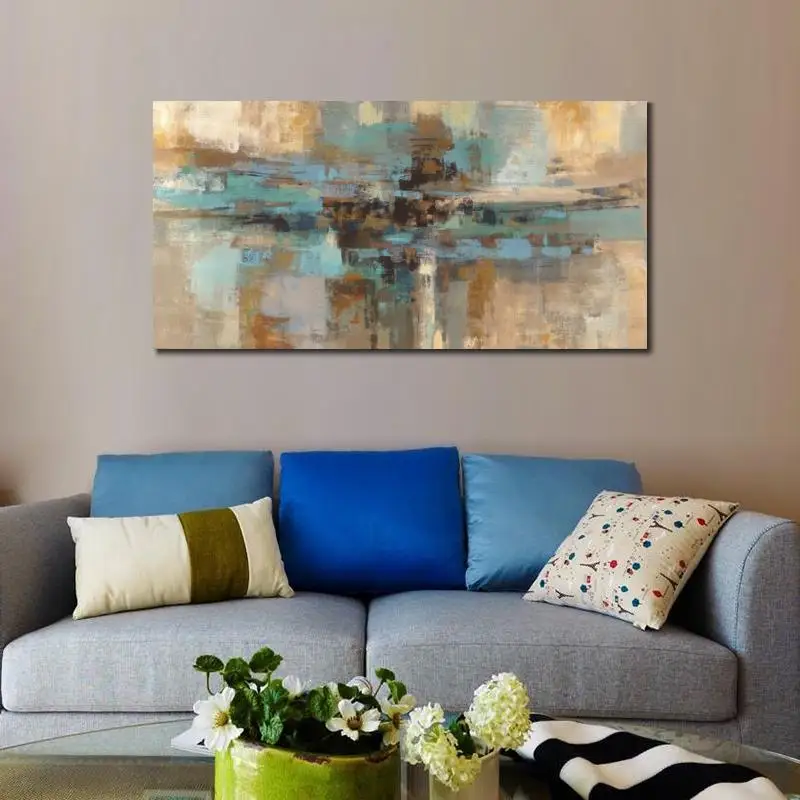 

Wall modern art abstract oil paintings on canvas for home decor Morning Fjord High quality Hand painted