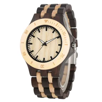 

Full Wooden Men Watch Quartz Movement Business Casual Man Timepiece Analog Display Mens Watches reloj de madera New Arrival 2019