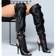 2019 New Plus Big Size 35-52 Black Buckle Zipper Fashion Sexy High Heel Spring Females Ladies Women Summer Boots X1816 2019 New Plus Big Size 35-52 Black Buckle Zipper Fashion Sexy High Heel Spring Females Ladies Women Summer Boots X1816