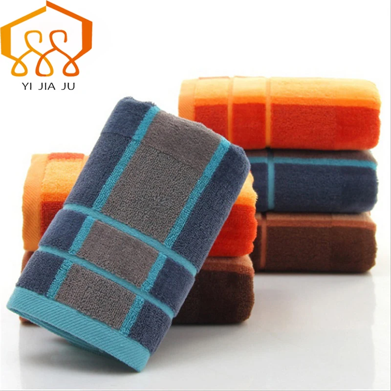 

3 Colors 34cm*75cm 100% Cotton Bath Beach Towel Comfortable Soft Cotton Striped Man Thicken Water absorption Face Wash Towel