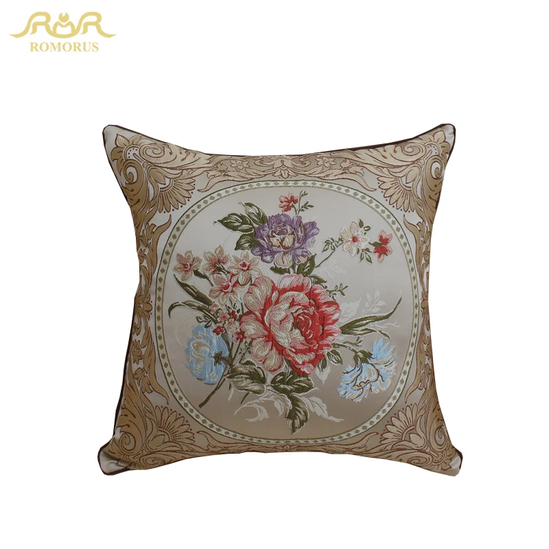 ROMORUS Floral Embroidered Pillow Cases European Style ...