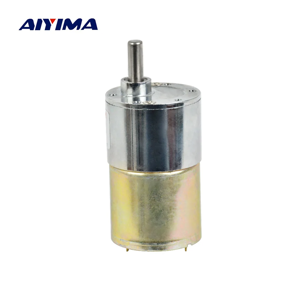 

AIYIMA Micro Gear Motor DC12V 24V Outdiameter 37MM High Toque Positive And Reversal DC Brush Motor
