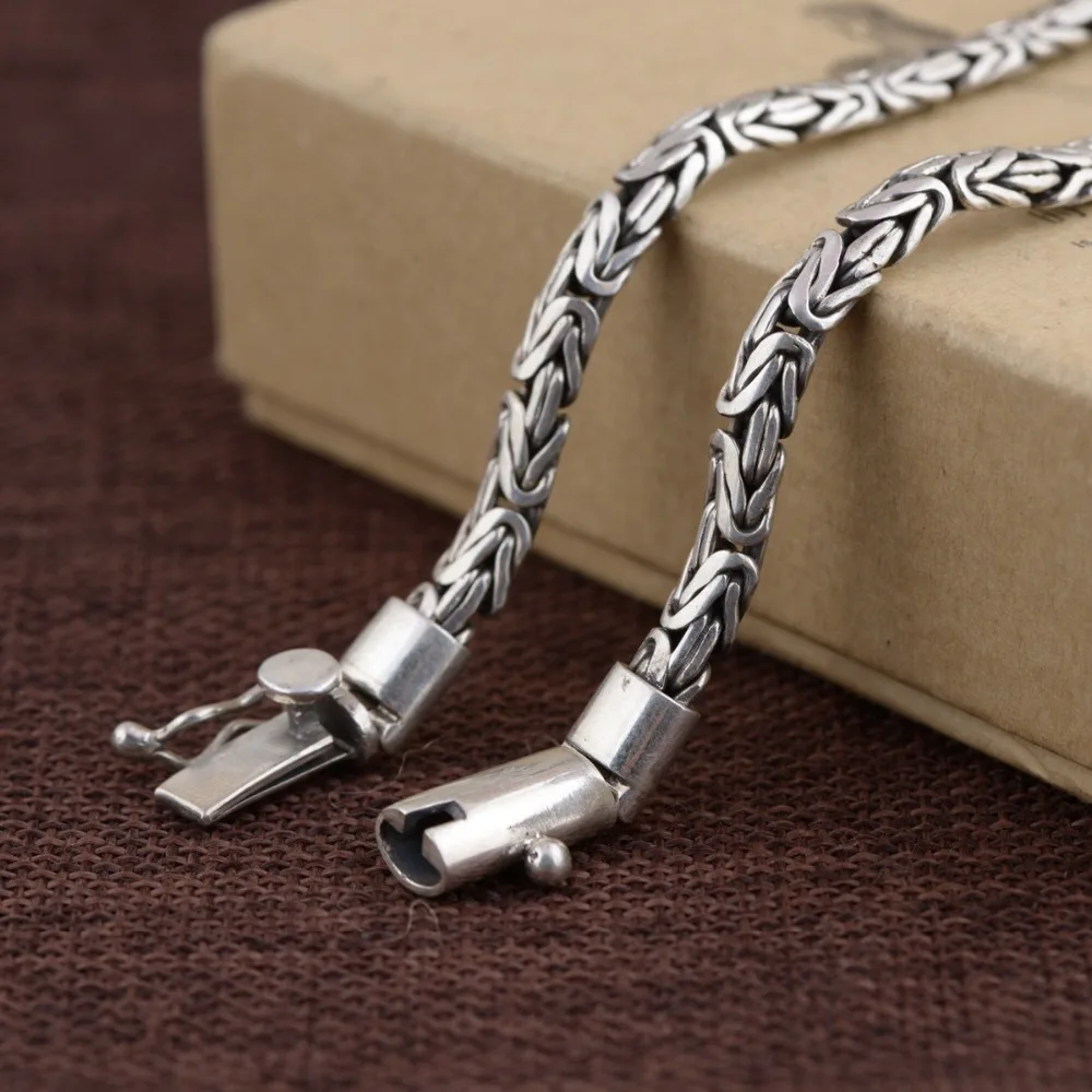 100% 925 Sterling Silver Men Necklace 