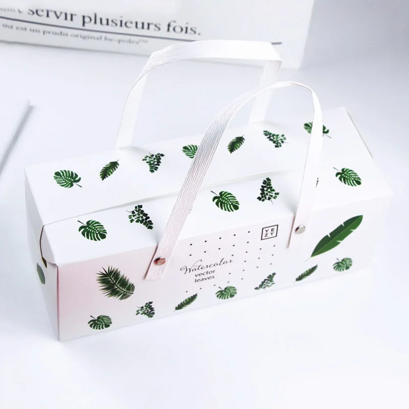 

Large green leaves gift box for Party Table Decoration/Cake Box Event Party Supplies/Wedding Favours Gift Boxes with Handle