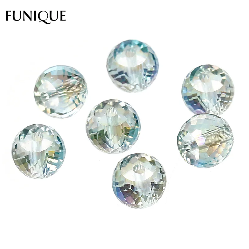 

FUNIQUE Multi Gradient Transparent Glass Beads Ball Round Beads Findings For Jewelry Making DIY Bracelet Necklace Women Jewelry