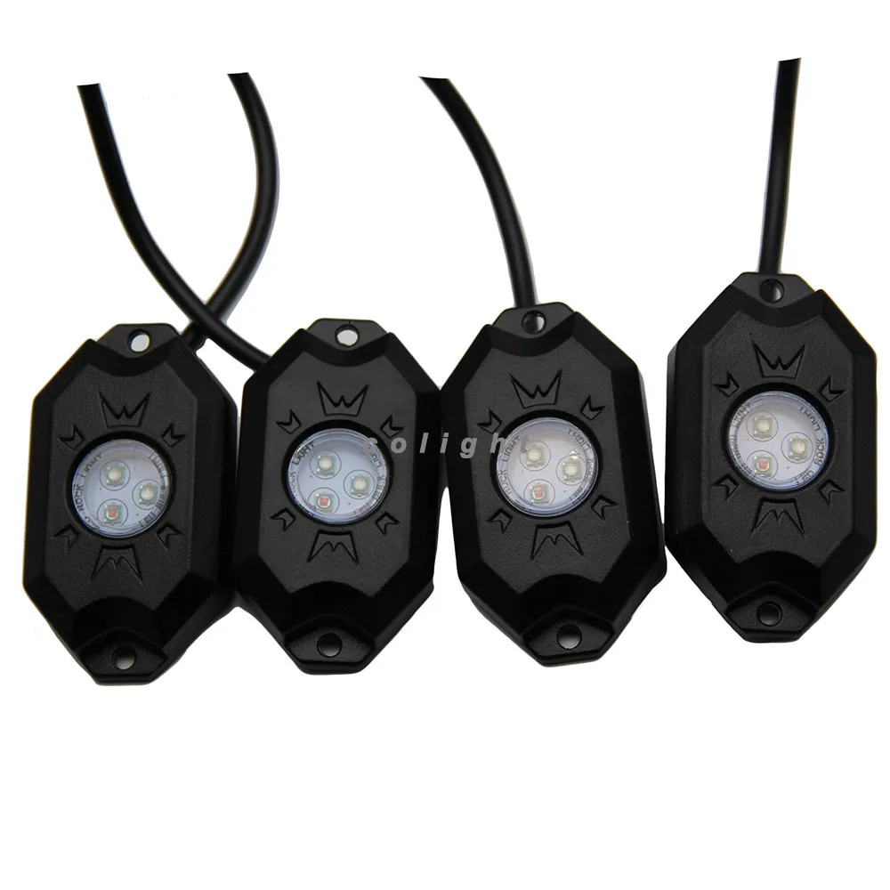 

CO LIGHT 4pcs 9W RGB LED Rock Light Wholesale 600lm for ATV UTV SUV RZV 4X4 Offroad Motorcycle Car Styling DC 12V 24V IP68