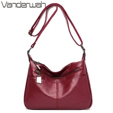 New Multi-Pocket Leather Luxury Handbags Women Bags Designer Handbags High Quality Crossbody Bags For Women Sac A Main Bolsas