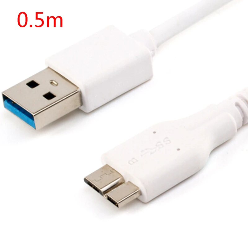 50/100cm USB 3.0 Cable Plastic Black Mini USB Male A To Micro B Data Cables Cord Lead For External Hard Drive Disk