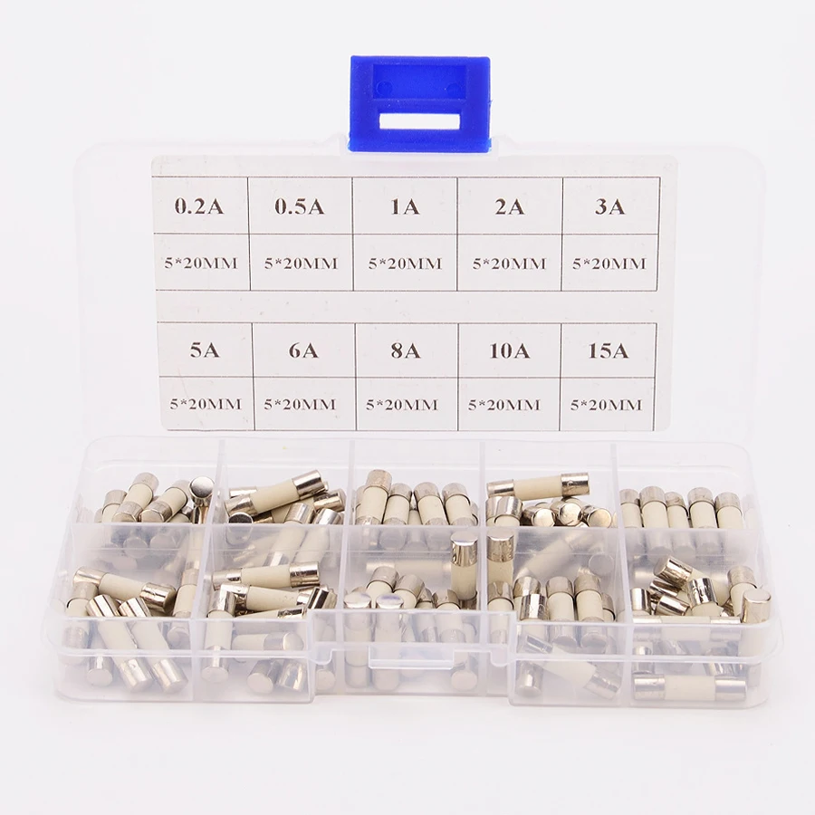 100PCS High Quality White Ceramic Car Fuse Box 5 x 20mm Automotive