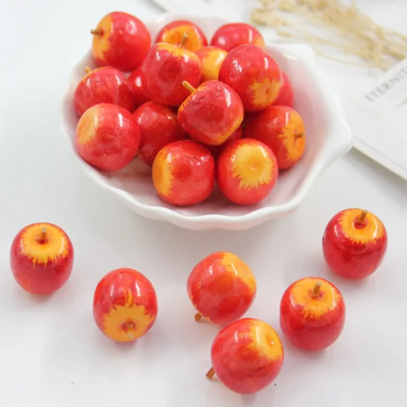 

10 pcs apple 2 cm Home decor Artificial simulation of apple fruit fake wedding party home decoration photo house prop