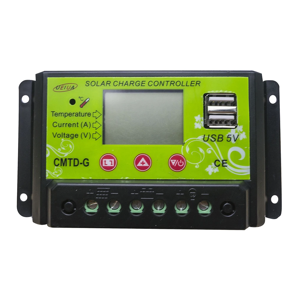 MAYLAR 10A 20A PWM Solar Charge Controller 12V Battery Regulator with 5V USB Output LCD Display