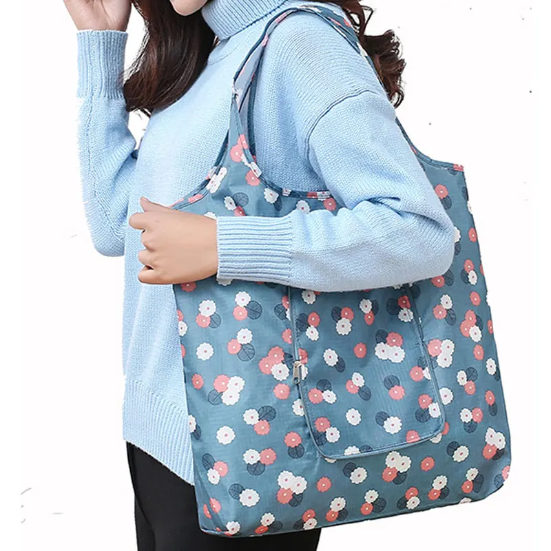 2019 New Flower Foldable Shopping Bags Reusable Folding Grocery Nylon eco tote Bag 2019 New Flower Foldable Shopping Bags Reusable Folding Grocery Nylon eco tote Bag