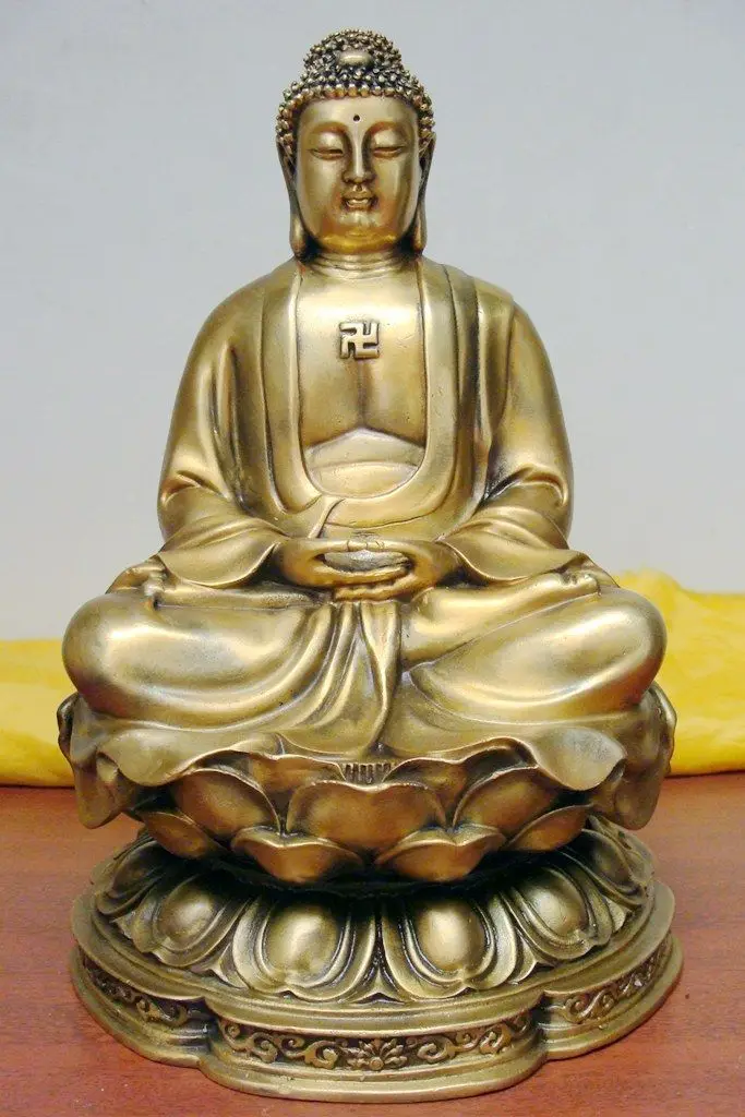 Bi003170 китайская статуя Будды бронзовая Amitabha|amitabha buddha statue|amitabha statueamitabha |