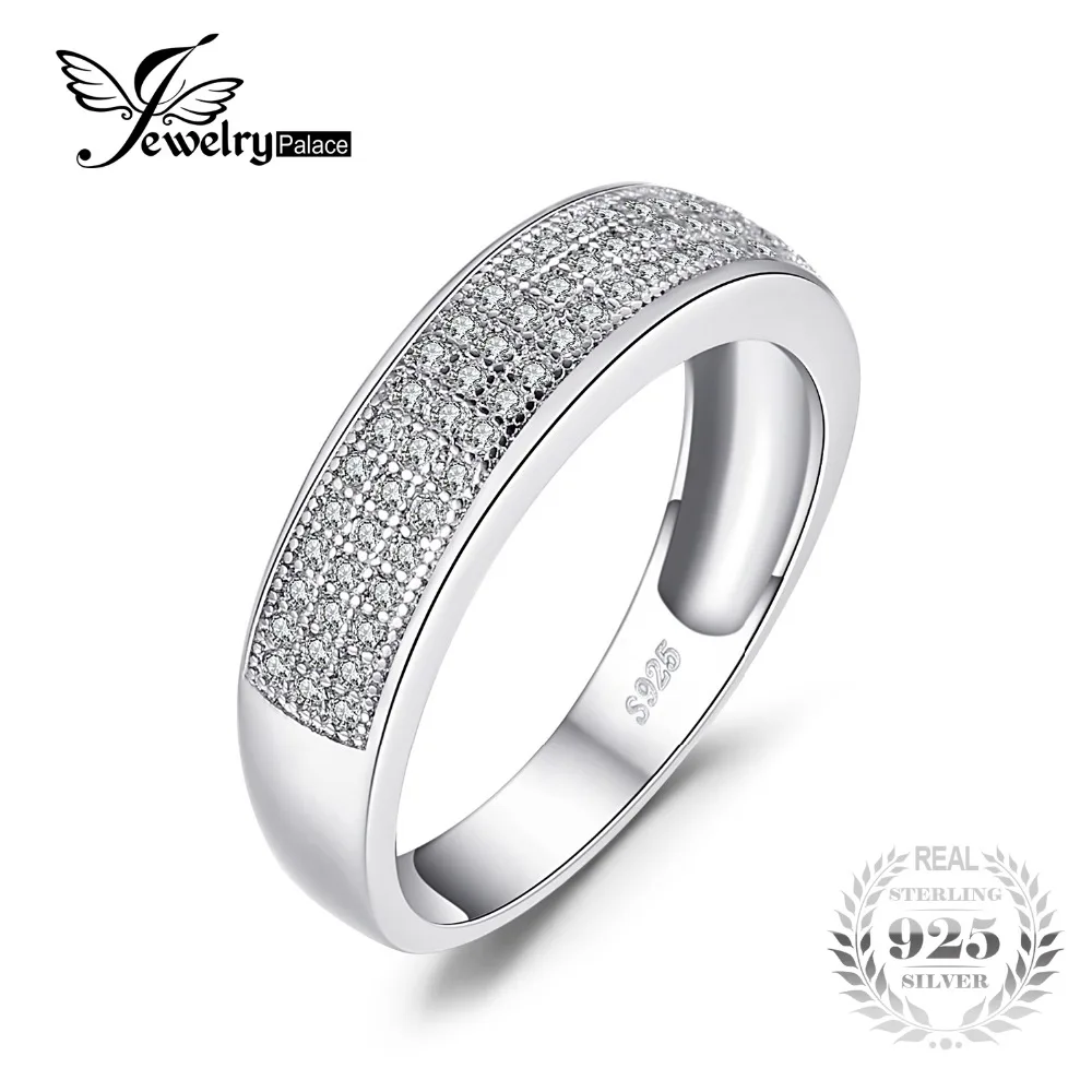 JewelryPalace Anniversary Channel Set Wedding Band Eternity Ring 925 Sterling Silver Accessories Brand New Jewelry For Women | Украшения и