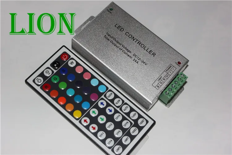 24A 44 keys IR remote control RGB led controller Plastic+Aluminum DC 12V-24V for 5050 / 3528 led strip Good stability 24A 44 keys IR remote control RGB led controller Plastic+Aluminum DC 12V-24V for 5050 / 3528 led strip Good stability