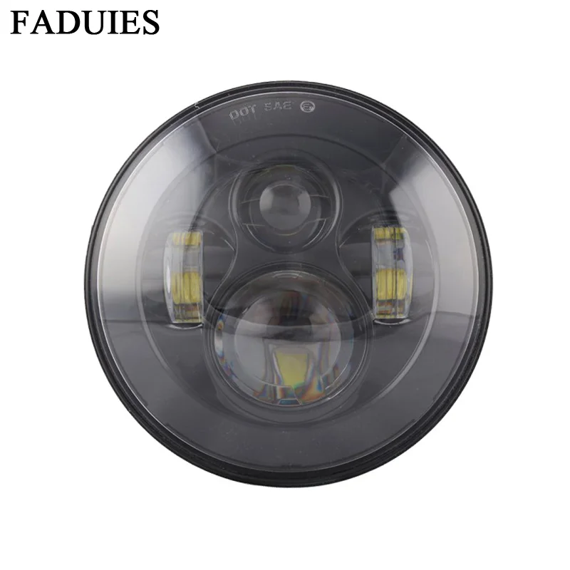 

FADUIES Motorcycle Black 7 in. Projector LED Headlamp Headlight For Harley FLS, FLSTC, FLSTF FLSTFB FLSTN Touring Trike