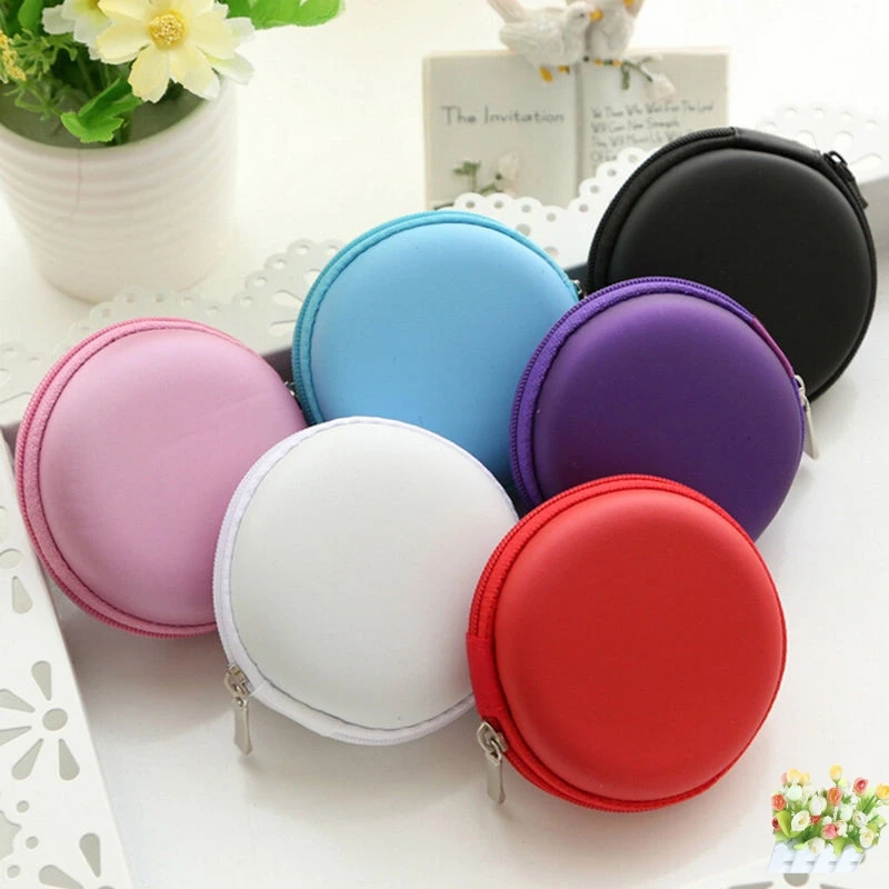 pink color Earphone Storage Pouch Case Charms Bag Earbud Headphone Carrying | Электроника