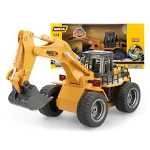 Горячий сплав дистанционного управления RC экскаватор Сплав 1:18 6CH Rooter грузовик 2,4g RTR с подвижным подъемным рычагом механический Звук светодиодный свет