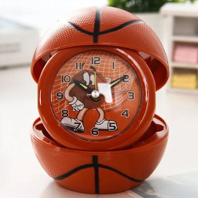 Fashion creative collapsible basketball football silence alarm clock gifts for childrenin Alarm